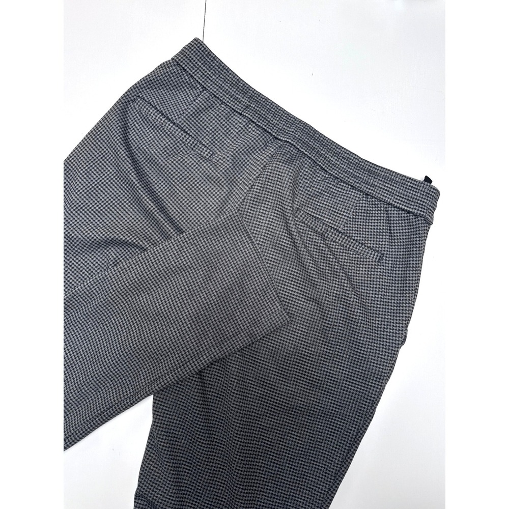Sisley Mens Grey Houndstooth Slim Cropped Fit Trousers Pants Size 46 IT 34 US